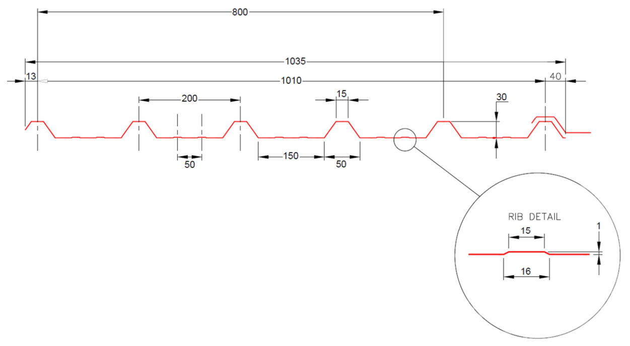 SAF Corrugated Sheet Diagram